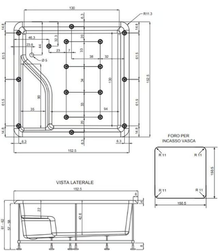 BOLLA Q - Hydromassage square bathtub by Gruppo Geromin - view 3